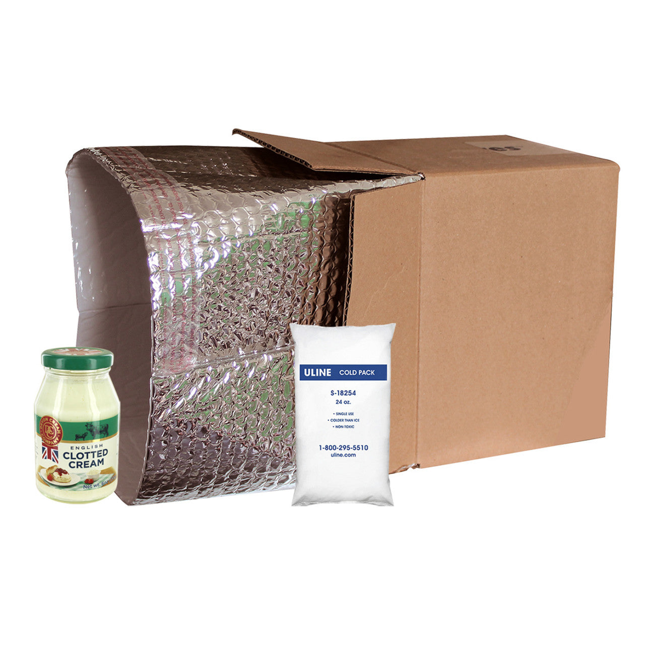 Extra Small Insulated Shipping Liner With Cold Gel Pack - 8" x 8" x  8" For Candy bars