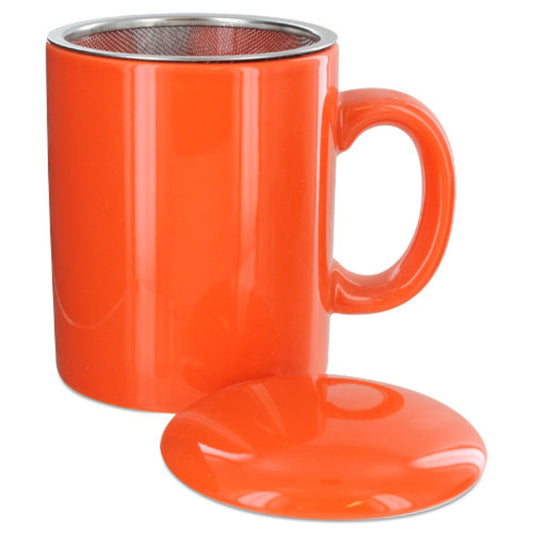 Teaz Cafe Infuser Mug with Lid - 11oz - Orange