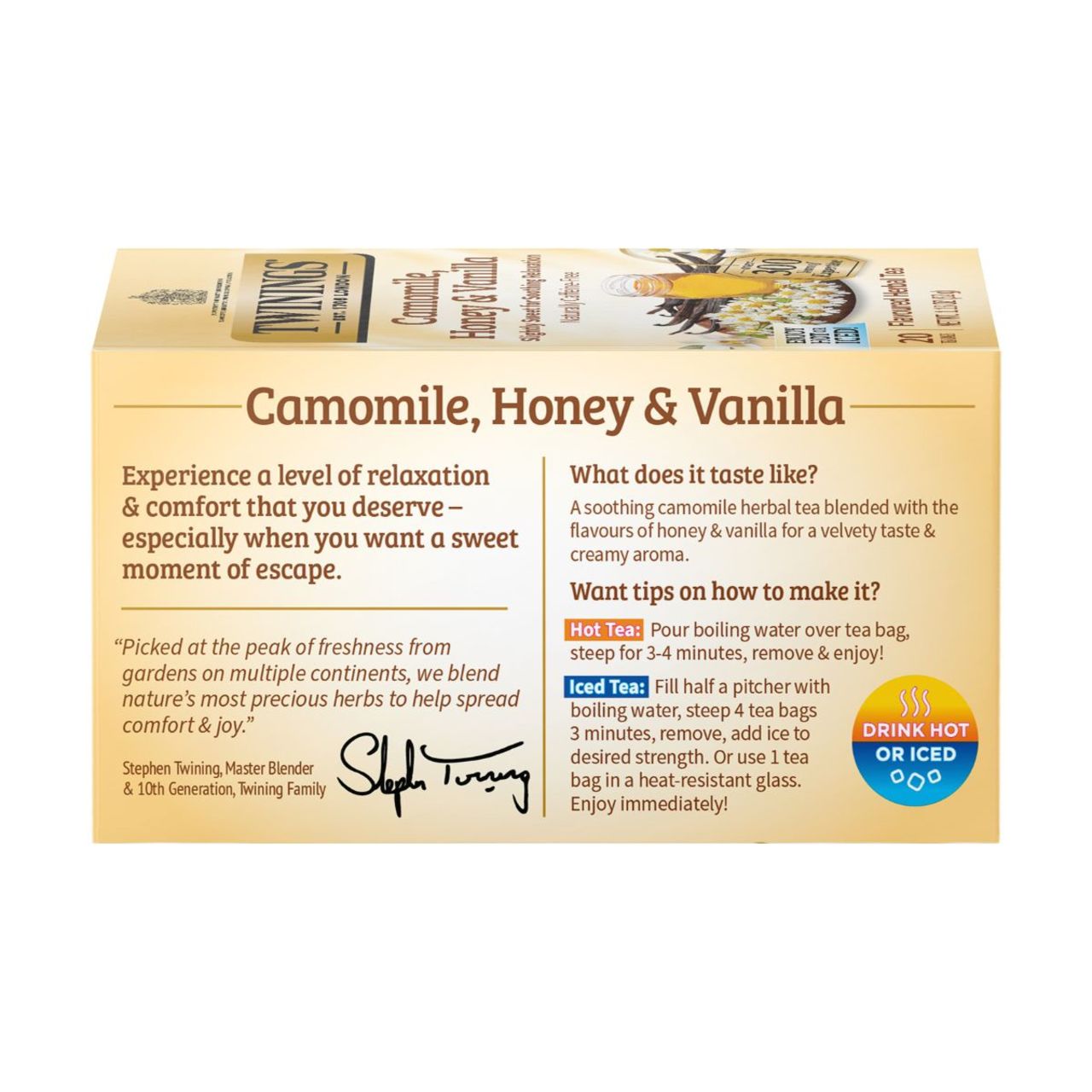 Twinings' Camomile, Honey & Vanilla Herbal Tea - 20 count - Image 4