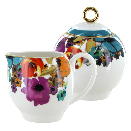 Multicolor Poppy Sugar and Creamer Set - Image 1