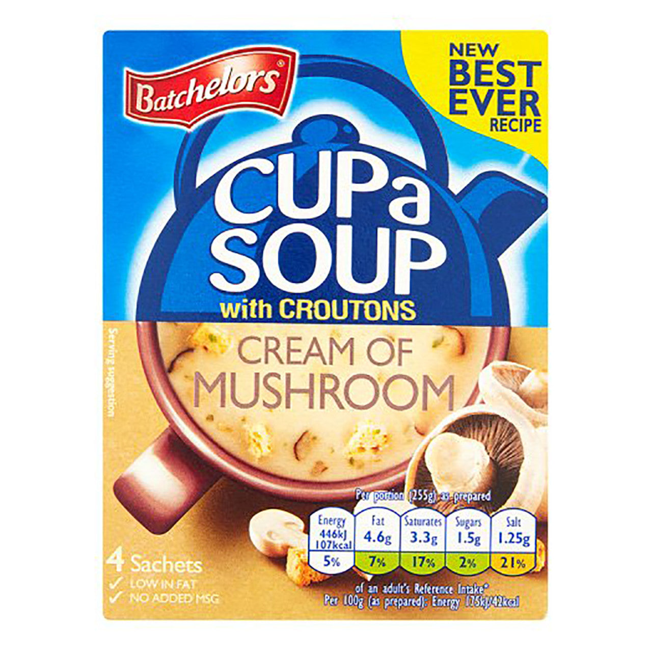 Batchelor's Cup-A-Soup - Cream of Mushroom 3.49 oz (99g) - Image 1
