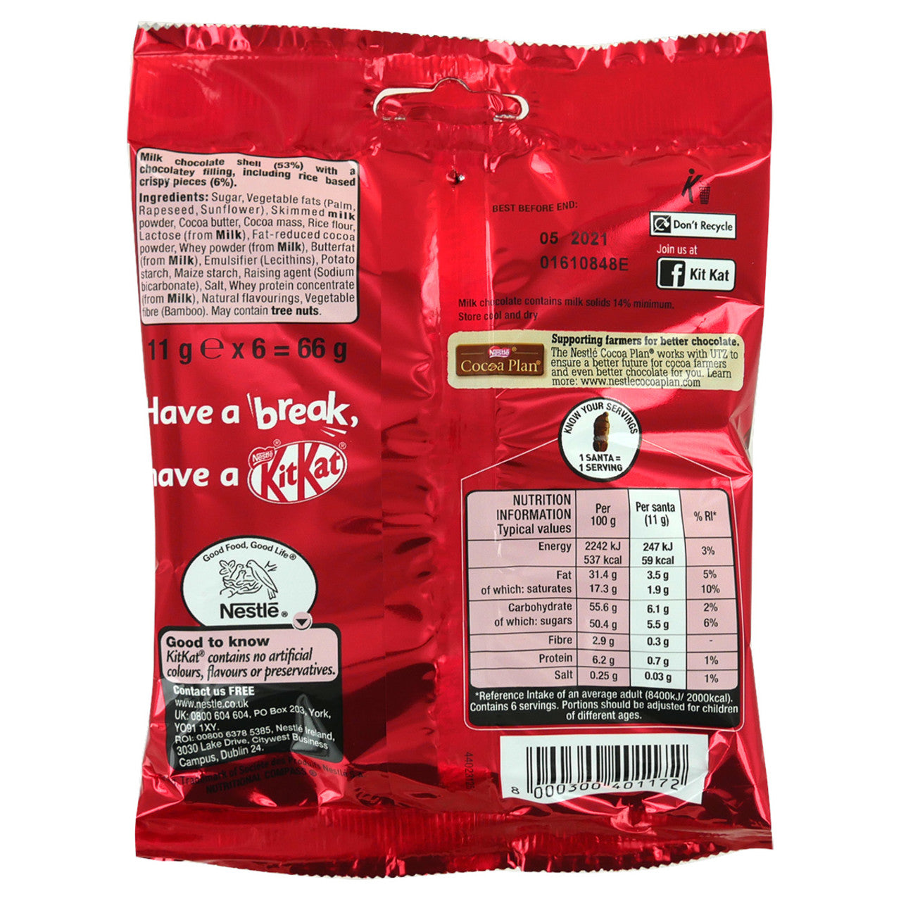 Nestle Kit Kat Santa Sharing Bag - 1.94oz (55g) - Image 2