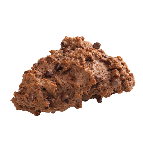Coco chocolate scone mix dough on a white background