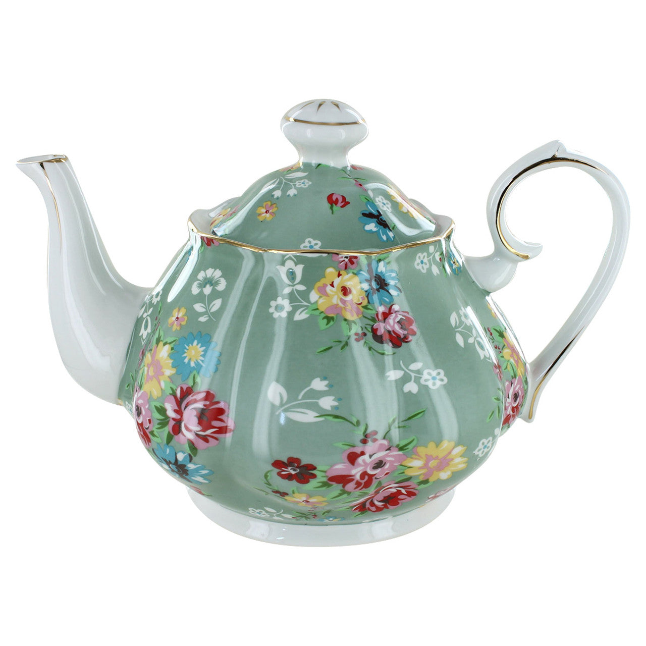 Shabby Rose Green Porcelain - 5 Cup Teapot - Image 1