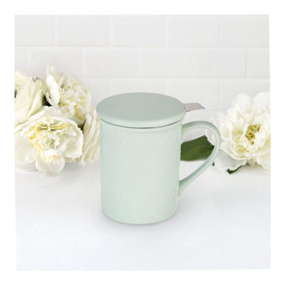 Annette Souk Ceramic Tea Mug Infuser - Mint - 12oz - Image 3