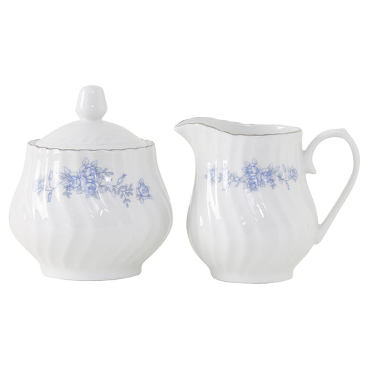 Royal Rose Porcelain Sugar and Creamer Set