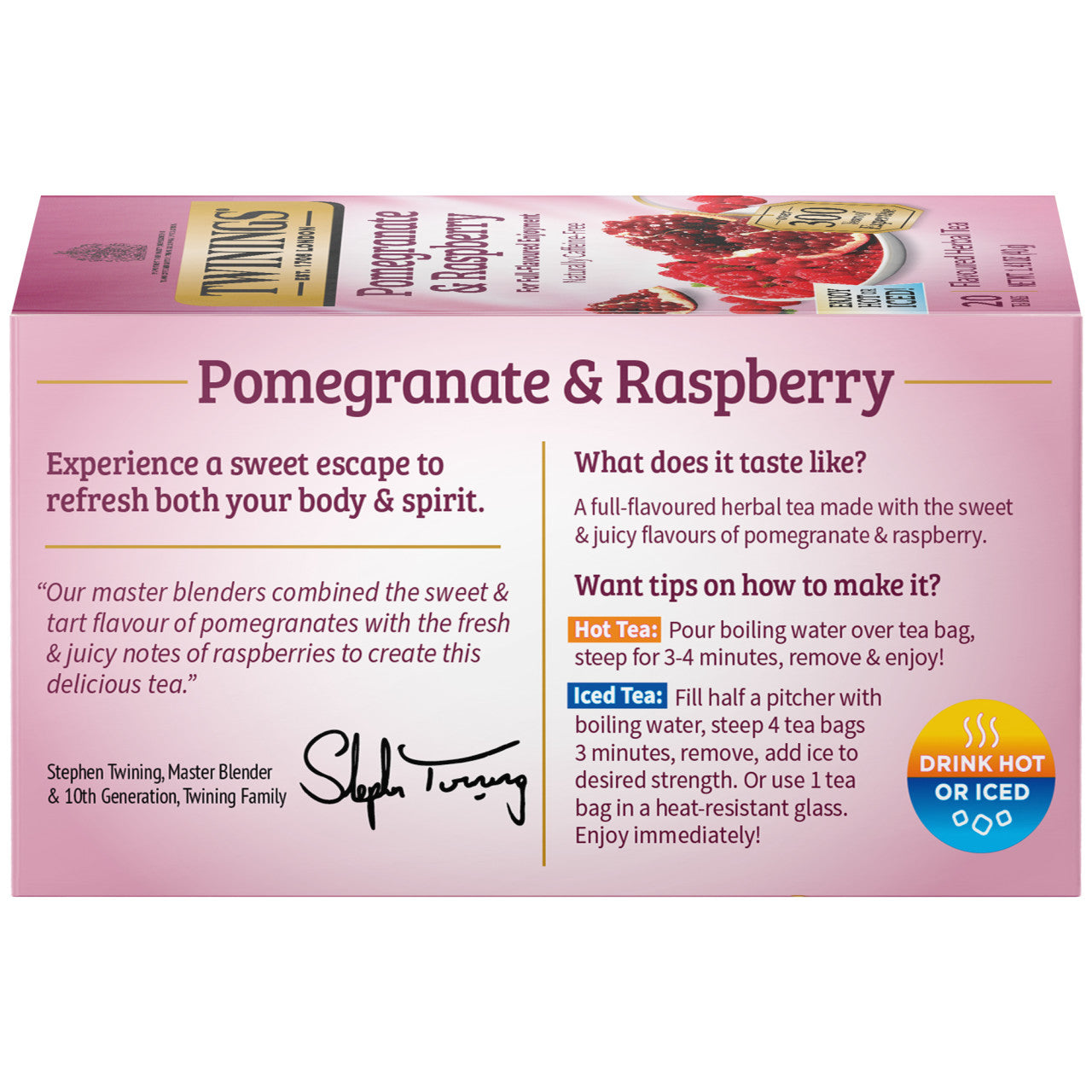 Twinings' Pomegranate & Raspberry Herbal Tea - 20 count