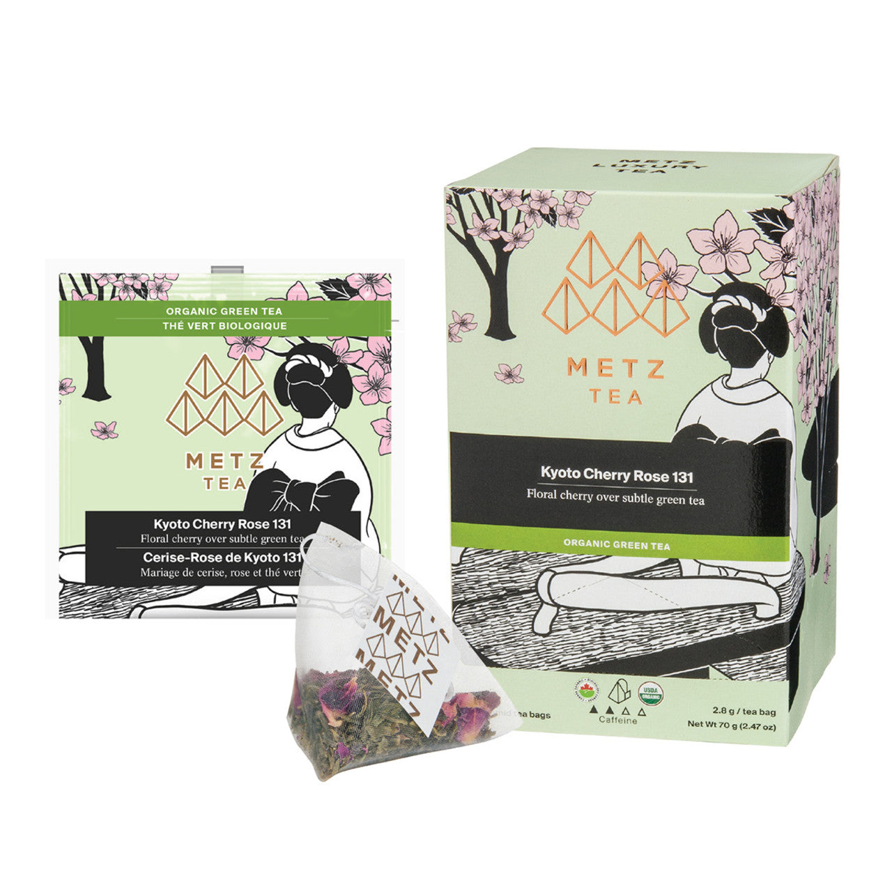 Metz Organic Kyoto Cherry Rose Tea - 25 count