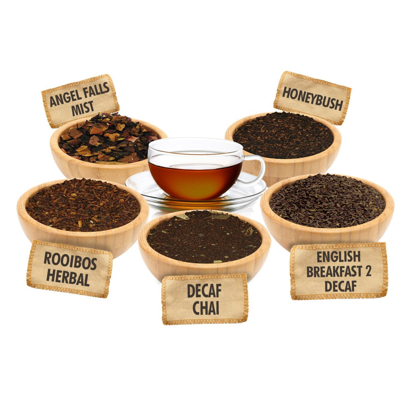 Time to Relax Sampler - 1 ounce Pouches of 5 Caffeine Free Loose Leaf Teas