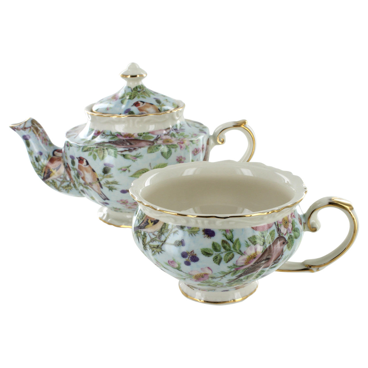 Blue Bird Chintz Porcelain - Tea for One - Image 2