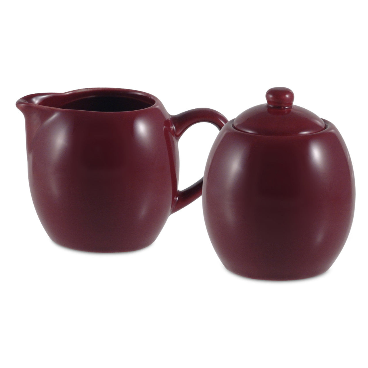 Amsterdam Cream & Sugar Set - Burgundy