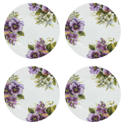 Purple Pansy Bone China - 7.5in Dessert Plates - Set of 4 - Image 1