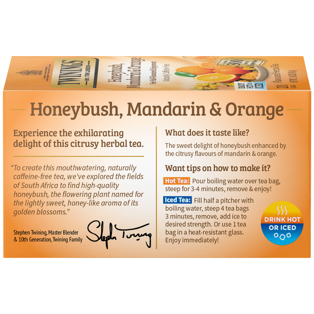 Twinings Herbal Honeybush Tea with Mandarin and Orange - 20 count - Image 3