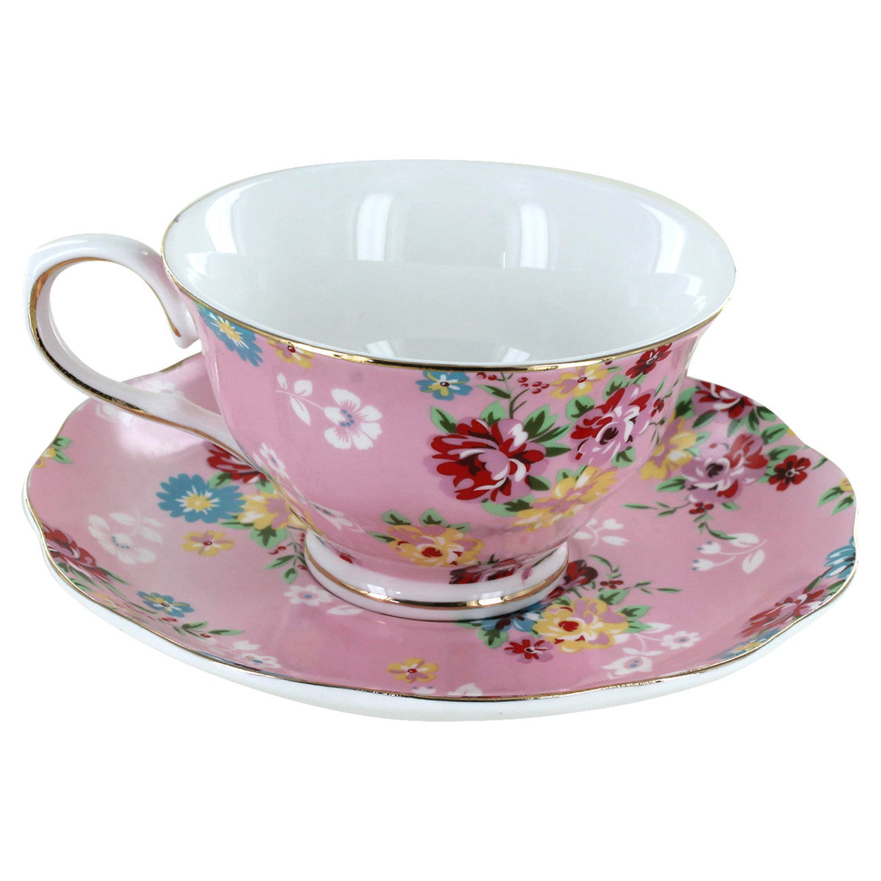 Shabby Rose Pink Porcelain Tea Set - Image 3