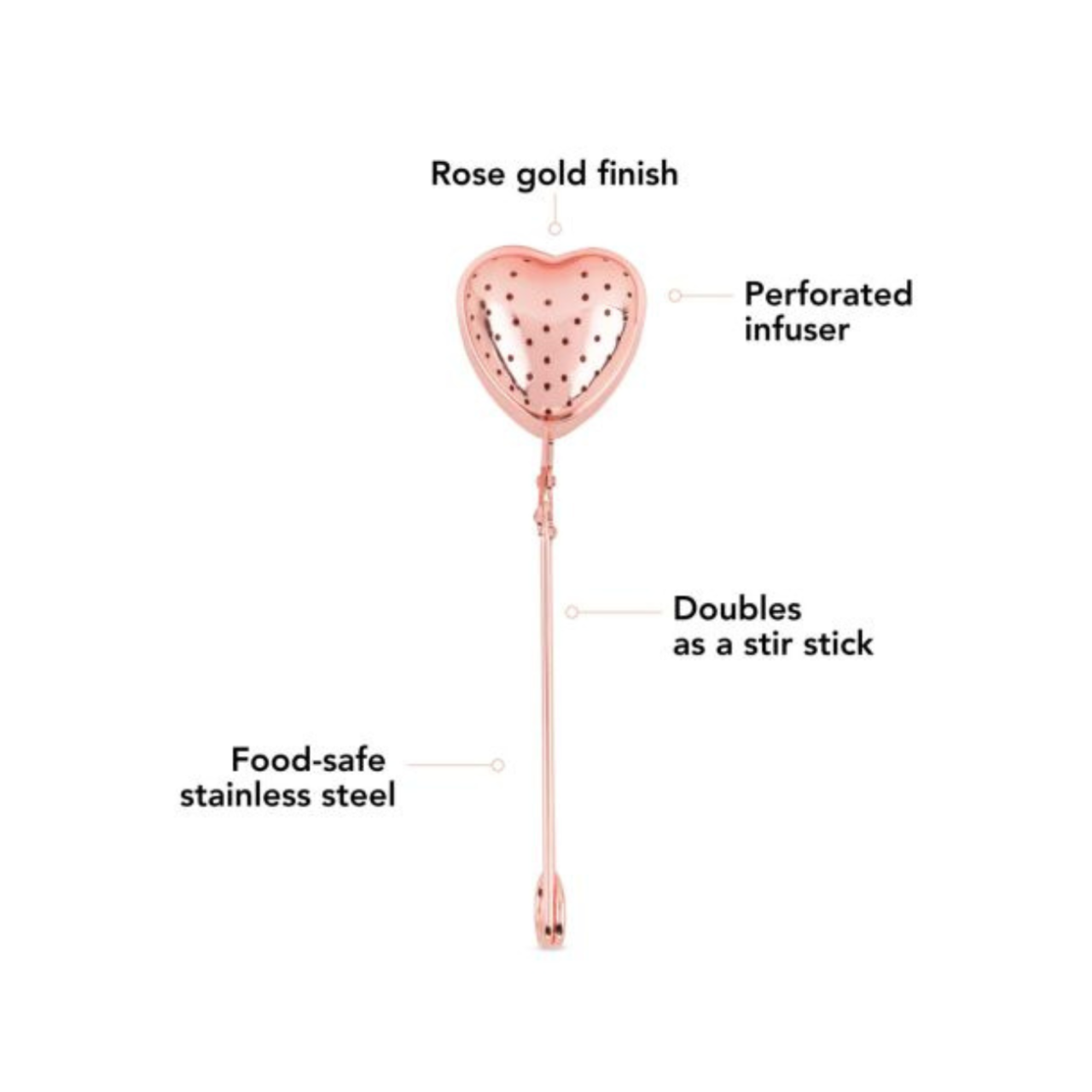Snap Heart Tea Infuser - Rose Gold