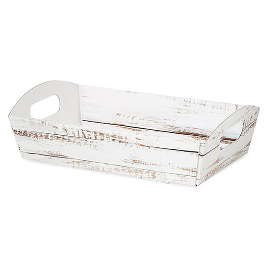 Shallow Market Tray - Distressed Wood