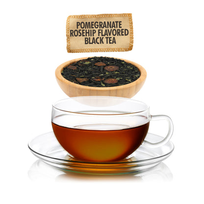 Pomegranate Rosehip Flavored Black Tea - Loose Leaf