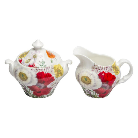 Poppy Field Sugar and Creamer Set