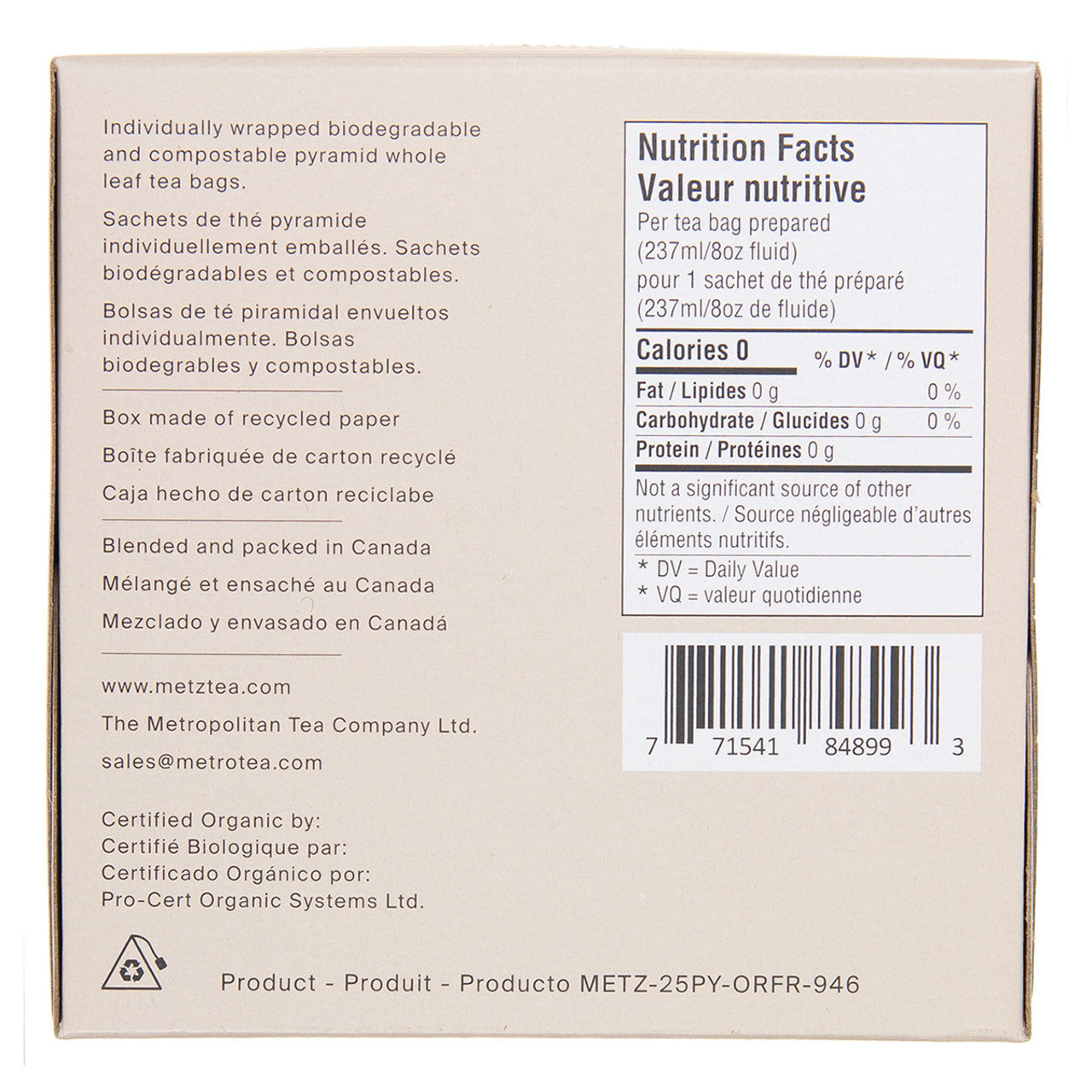 Metz Organic Bourbon Street Vanilla Tea - 25 count - Image 6