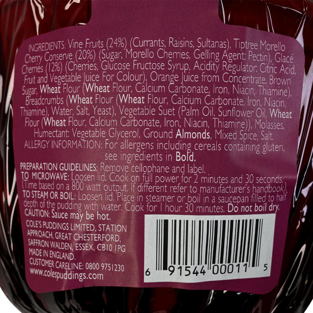 Coles Cherries On Top Rich Fruit Pudding  - 16oz (454g)