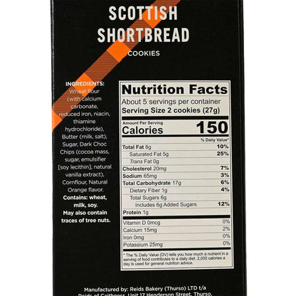 Reids Of Caithness Shortbread Carton, Chocolate Chunk & Orange 5.3oz (150g)