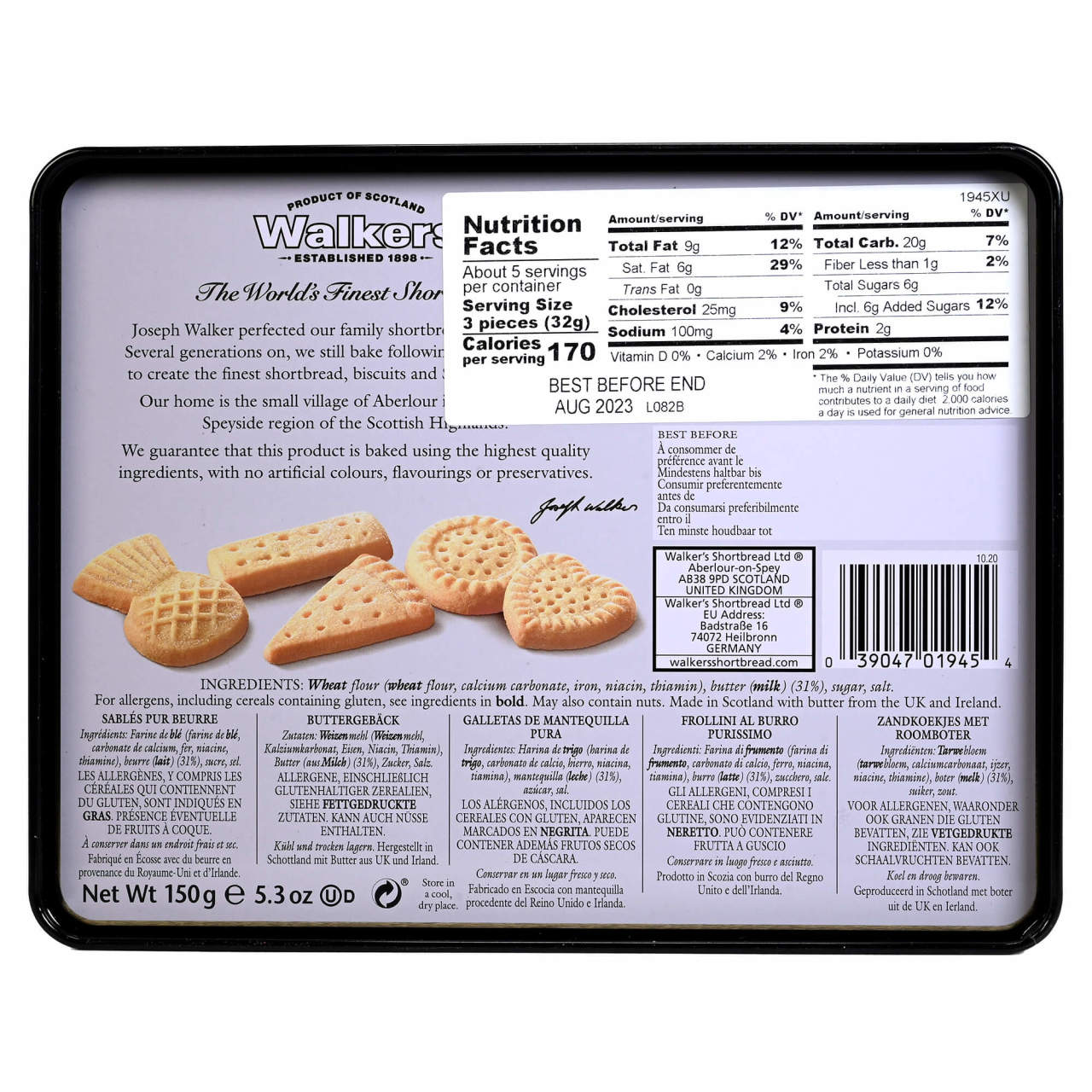 Walkers Shortbread Tin - Scottish Icon Thistle - 5.29oz (150g)