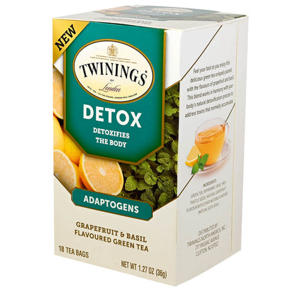Twinings Superblends Adaptogens Green Tea - Detox - Grapefruit & Basil  - 18 Count