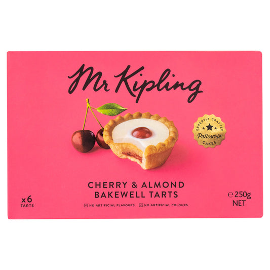 Mr Kipling Cakes - Cherry Bakewells - 6 Pack - 5.29oz (150g) - Image 1