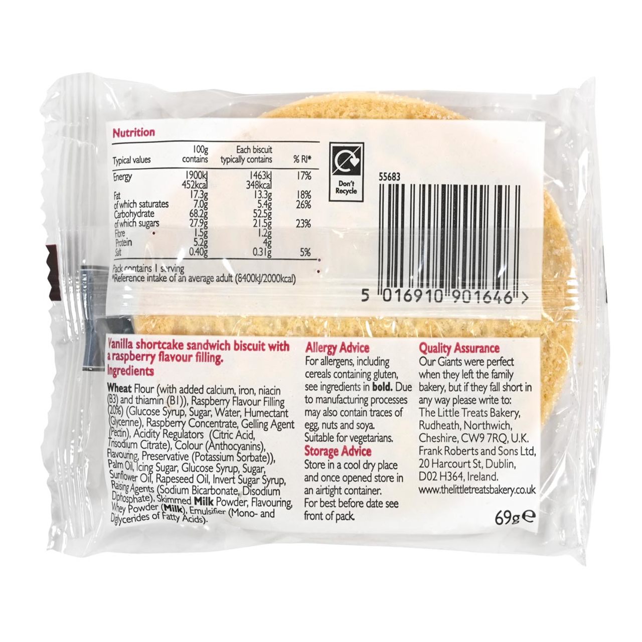 Little Treats Bakery Giant - Jammy Biscuit - 2.72oz (77g)