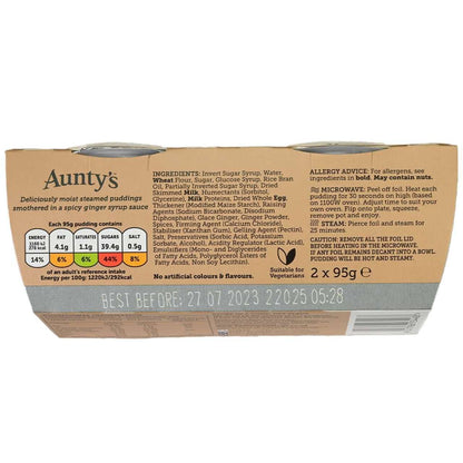 Auntys Ginger Syrup Pudding - 2 pack (190g) - Image 3