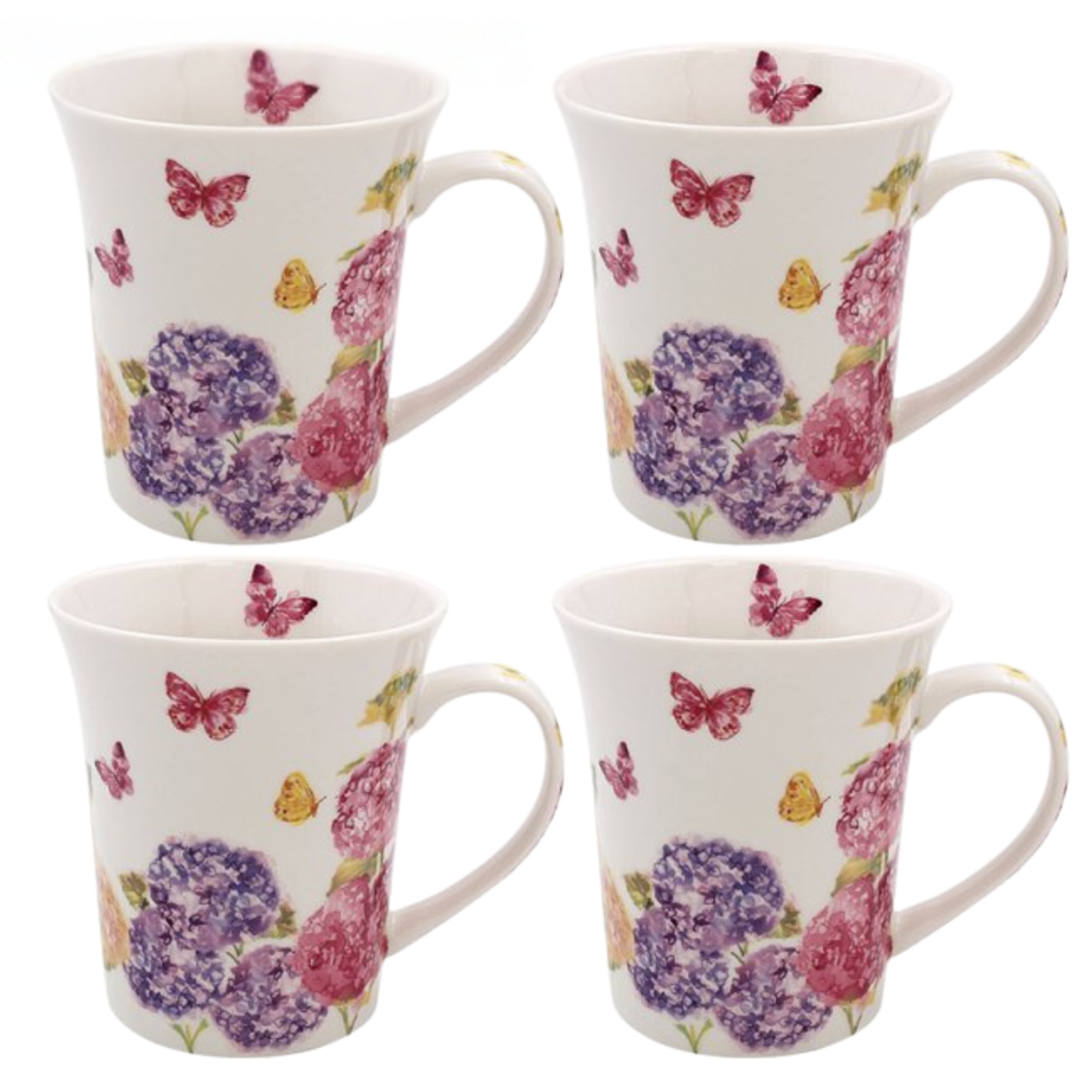 Butterfly Blossom Mugs Set of 4