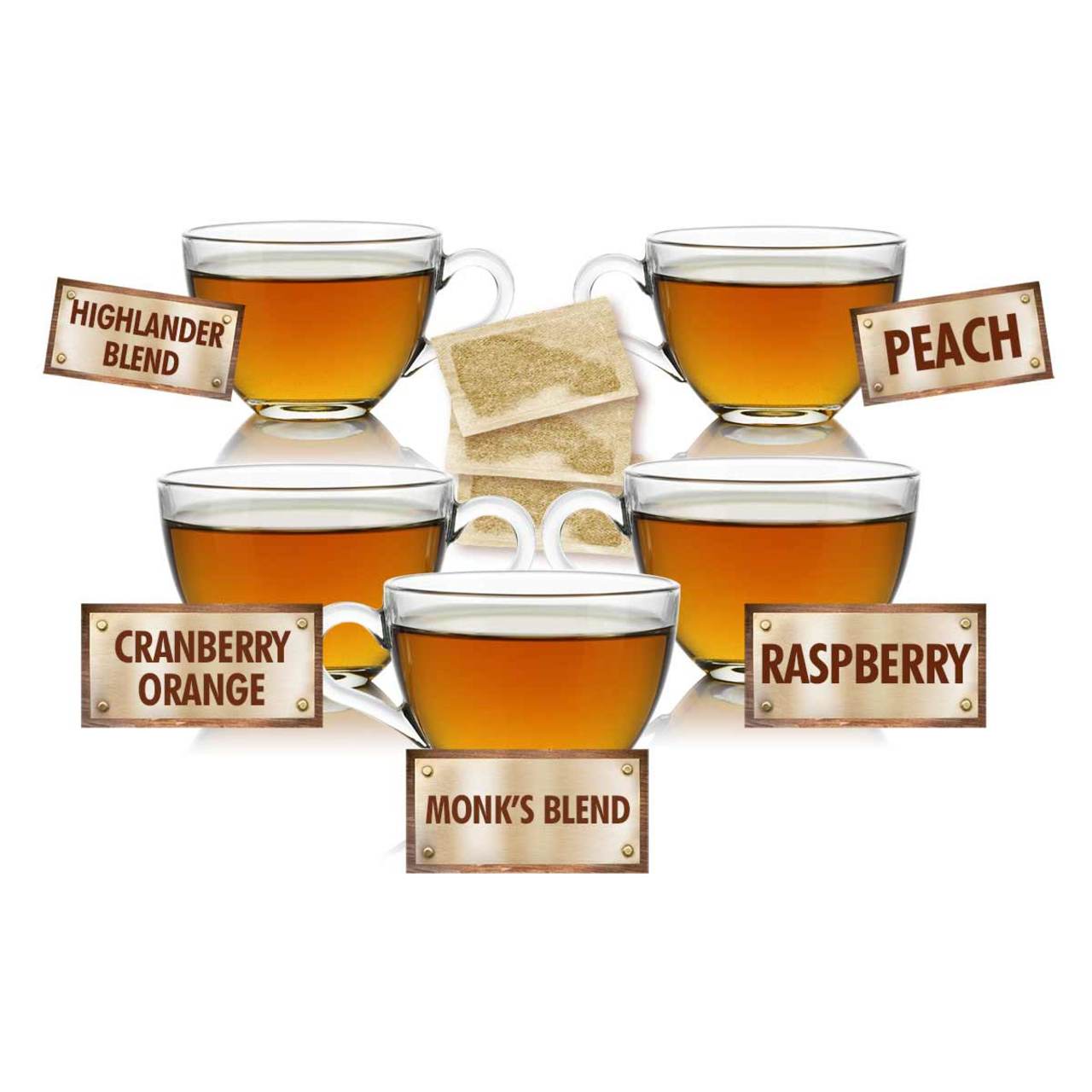 Summertime Sampler - 5 Tea Bags of 5 Delicious Teas - 25ct
